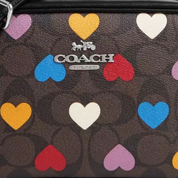 Coach Mini Jamie Camera Bag In Signature Canvas With Heart Print new with tags - Picture 3 of 5